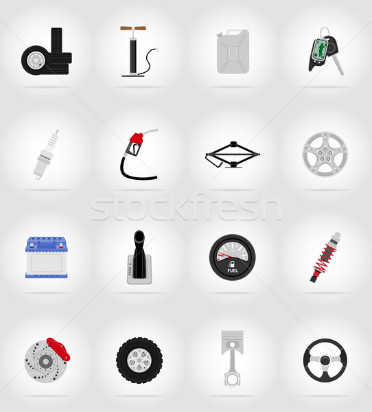 car equipment flat icons vector illustration Stock photo © konturvid