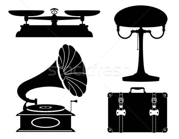 domestic appliances old retro vintage set icons stock vector ill Stock photo © konturvid