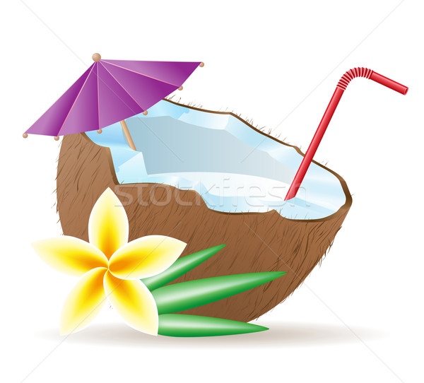 cocktail of coconut vector illustration Stock photo © konturvid