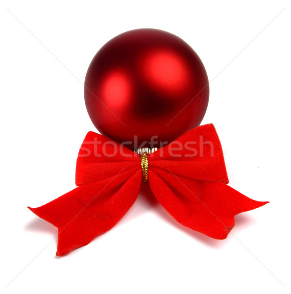 bow and christmas ball decoration for a new-year tree Stock photo © konturvid