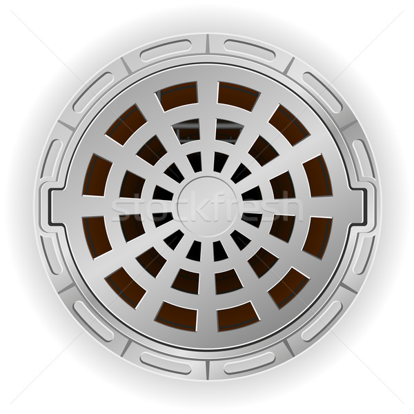 closed sewer pit with a hatch vector illustration Stock photo © konturvid
