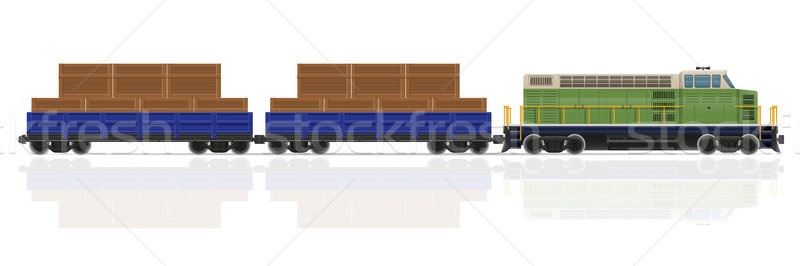 鉄道 列車 機関車 孤立した 白 道路 ストックフォト © konturvid