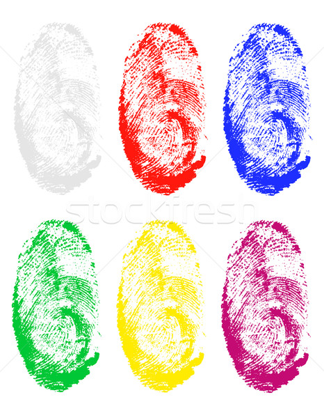 fingerprint of different colors vector illustration Stock photo © konturvid