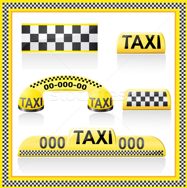 icons are symbols of taxi Stock photo © konturvid