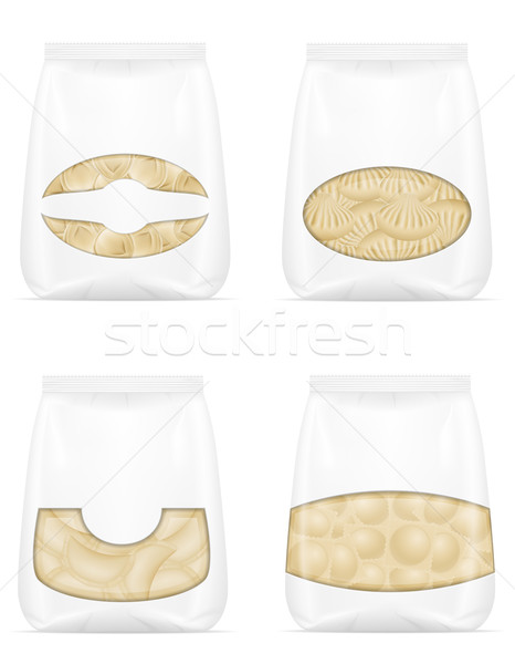 dumplings of dough with a filling in packaged set icons vector i Stock photo © konturvid