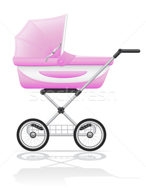 babys perambulator pink vector illustration Stock photo © konturvid
