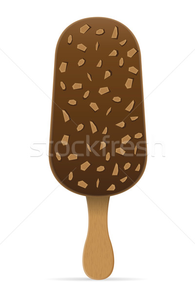 ice cream with chocolate glaze on stick vector illustration Stock photo © konturvid
