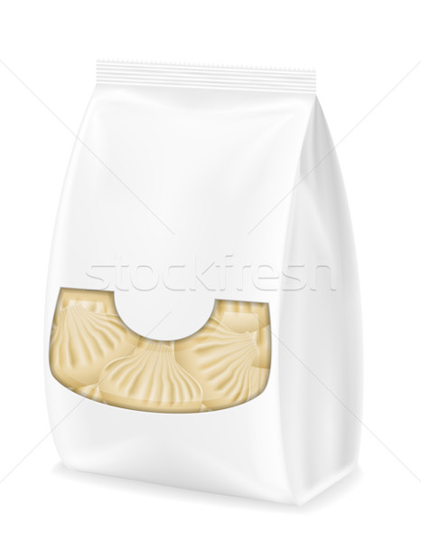dumplings khinkali of dough with a filling in packaged vector il Stock photo © konturvid
