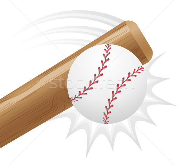 Stock photo: baseball ball and bit vector illustration