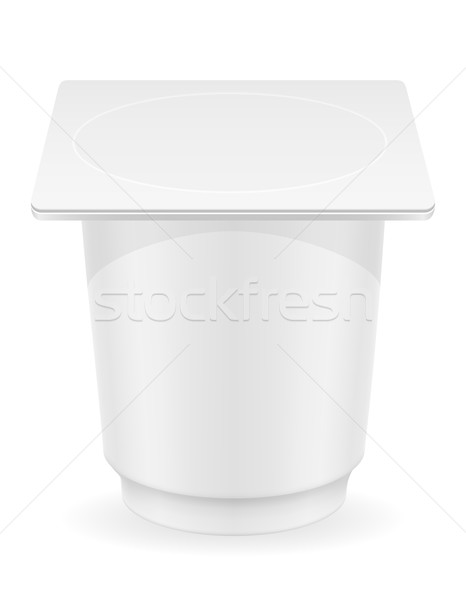 white plastic container of yogurt vector illustration Stock photo © konturvid