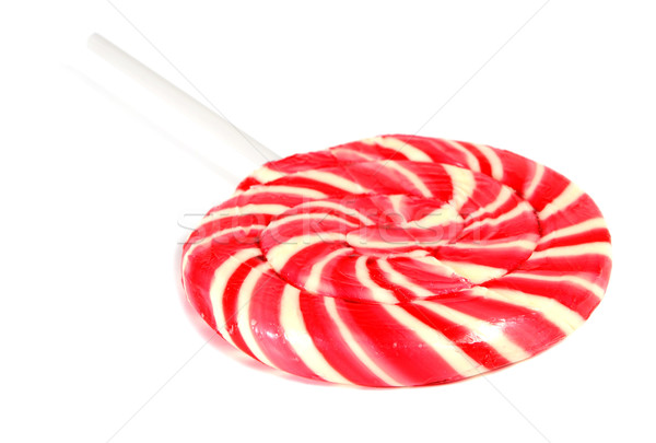 Bonbons rose spirale lollipop isolé blanche [[stock_photo]] © konturvid