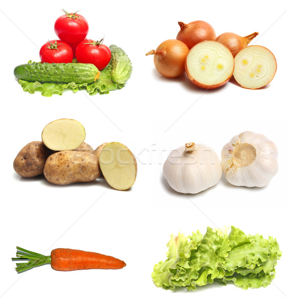 Zöldségek friss zöldségek izolált fehér piac sárgarépa Stock fotó © konturvid