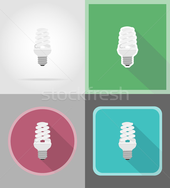 light bulb flat icons vector illustration Stock photo © konturvid