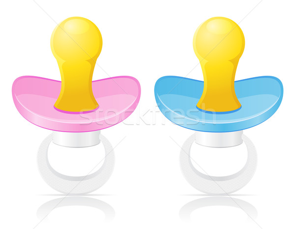 babys pacifier pink and blue vector illustration Stock photo © konturvid