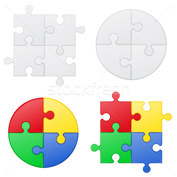 puzzle set icons vector illustration Stock photo © konturvid
