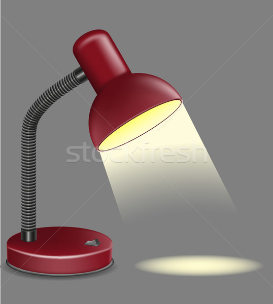 Beleuchtung Tabelle Lampe grau home rot Stock foto © konturvid