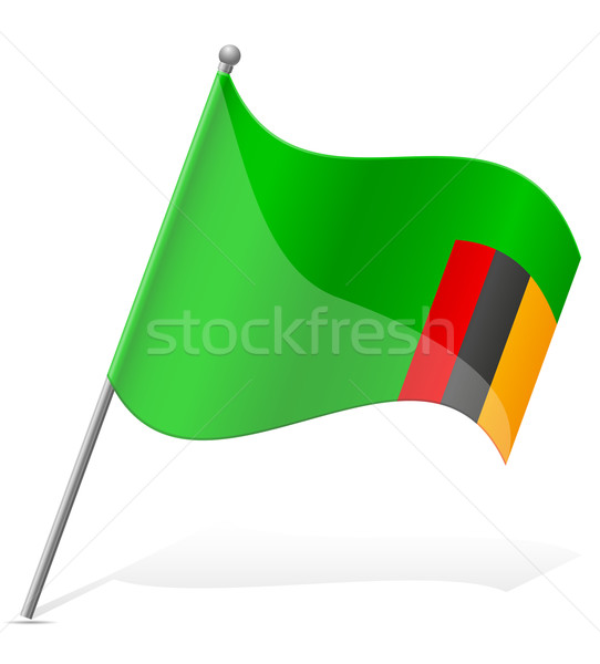 Banderą Zambia odizolowany biały świecie świat Zdjęcia stock © konturvid