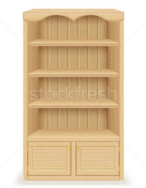 Boekenkast meubels hout geïsoleerd witte ontwerp Stockfoto © konturvid