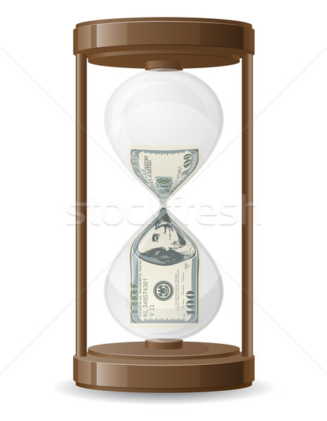 one hundred dollars leaking in the hourglass vector illustration Stock photo © konturvid