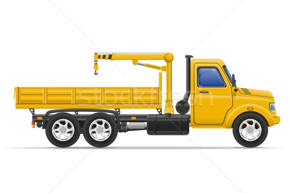 cargo truck with crane for lifting goods vector illustration Stock photo © konturvid