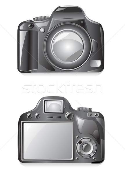 Stock fotó: Fotó · kamera · izolált · fehér · technológia · fekete
