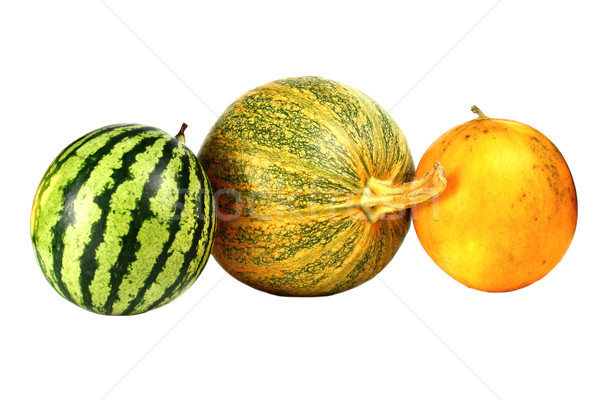 商业照片: 甜瓜 · 西瓜 · 南瓜 · 孤立 · 白 · 水果 / melon is