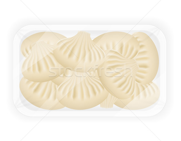 dumplings khinkali of dough with a filling in packaged vector il Stock photo © konturvid