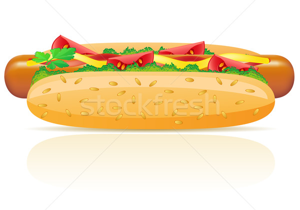 Hotdog geïsoleerd witte hond brood vlees Stockfoto © konturvid