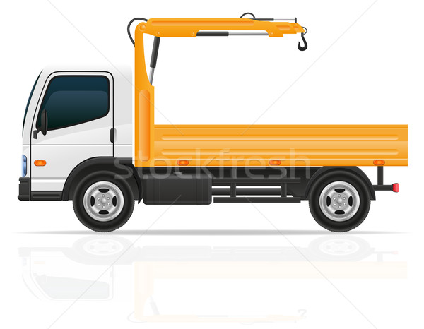 truck with a small crane for construction vector illustration Stock photo © konturvid