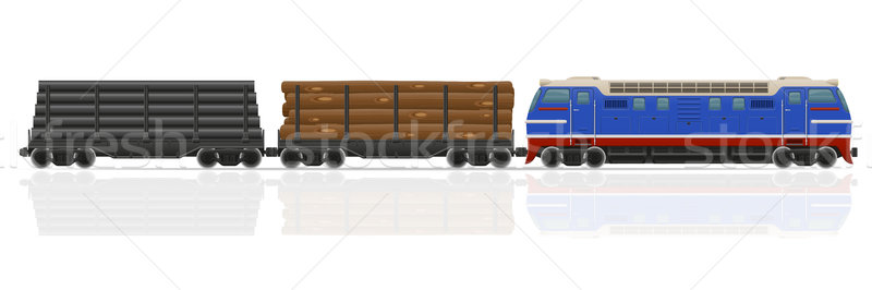 Kolej żelazna pociągu lokomotywa odizolowany biały drogowego Zdjęcia stock © konturvid