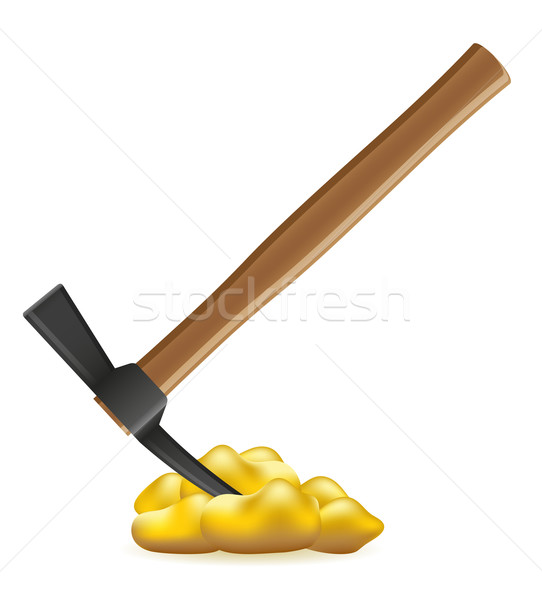 pickaxe with nuggets of gold vector illustration Stock photo © konturvid