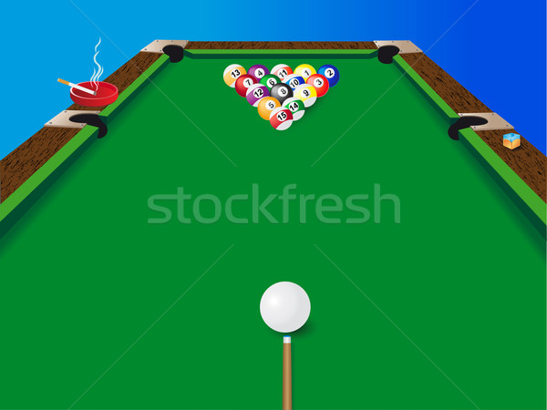 Billard Billard Tabelle Illustration Pool Ball Stock foto © konturvid