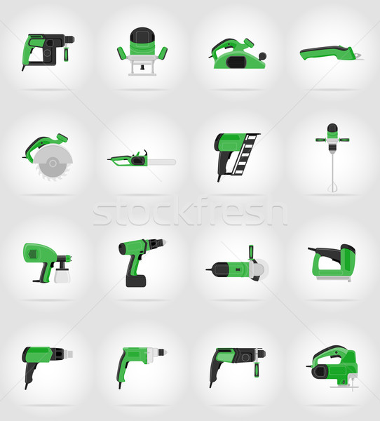 electric tools for construction and repair flat icons vector ill Stock photo © konturvid