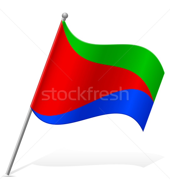 Foto stock: Bandeira · Eritreia · isolado · branco · globo · mundo