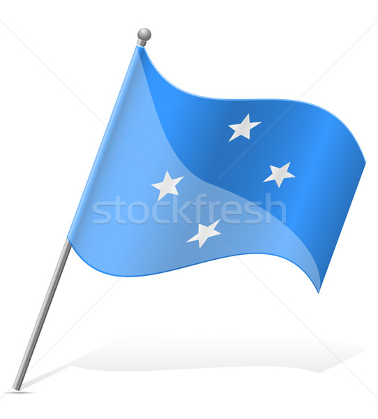флаг Микронезия изолированный белый мира Мир Сток-фото © konturvid