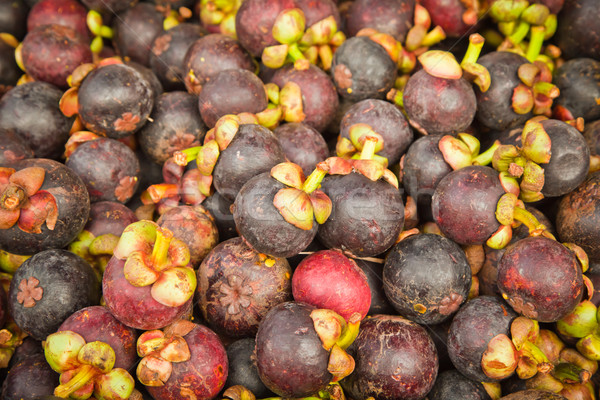 マンゴスチン 甘い トロピカルフルーツ 市場 食品 フルーツ ストックフォト © koratmember