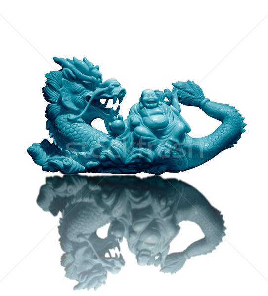 Fat Chinese God on Dragon Back Stock photo © koratmember