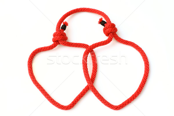 愛 赤 ロープ 心 白 ストックフォト © koratmember