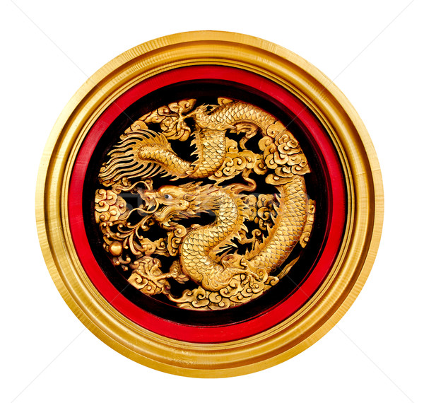 Low relief engraving image of dragon Stock photo © koratmember