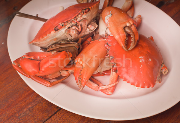 Pörkölt rák ruhátlanul előkészített tányér hal Stock fotó © koratmember