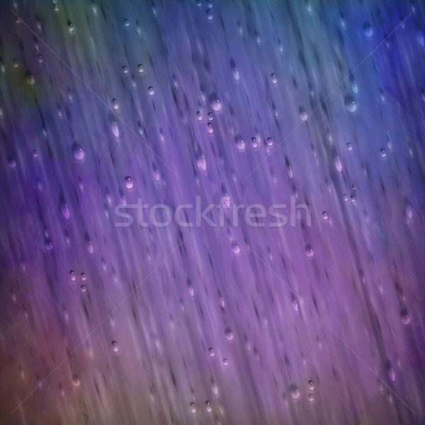 Kleurrijk nacht regen water druppels wazig Stockfoto © kostins
