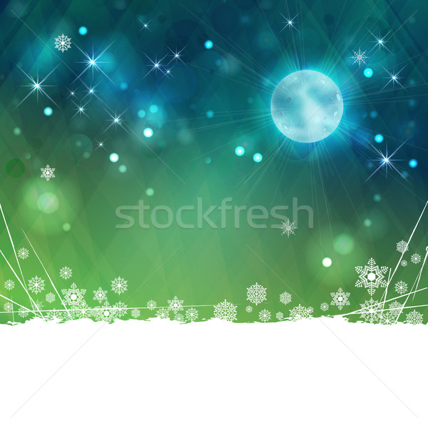 Christmas abstract moon stars vector background Stock photo © kostins