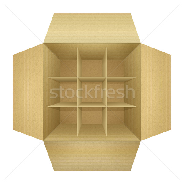Open empty corrugated cardboard packaging box Stock photo © kostins