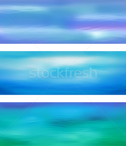 Abstrakten Vektor blau Wasser Banner verschwommen Stock foto © kostins