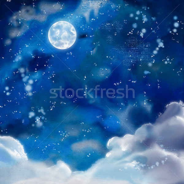 Watercolor Night Background Stock photo © kostins