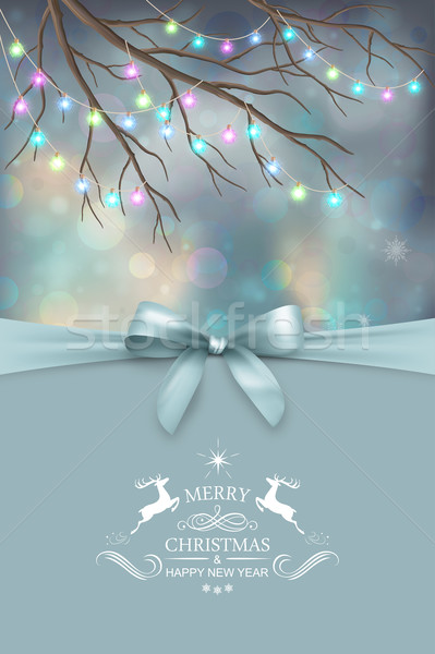 Vector Christmas and New Year greeting card Stock photo © kostins