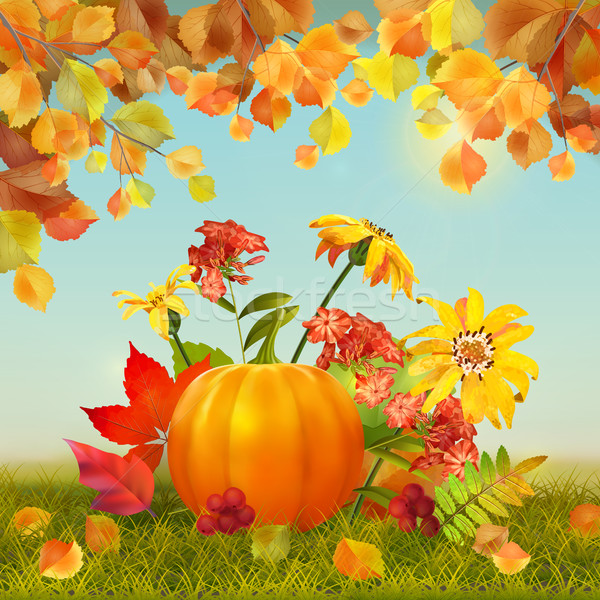Stock photo: Vector Autumn Thanksgiving Card