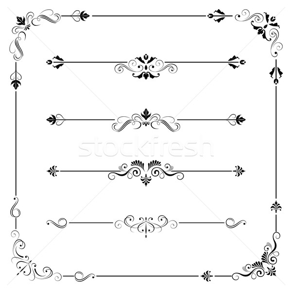 Stock photo: Vintage Vector Frame Border Divider Corner