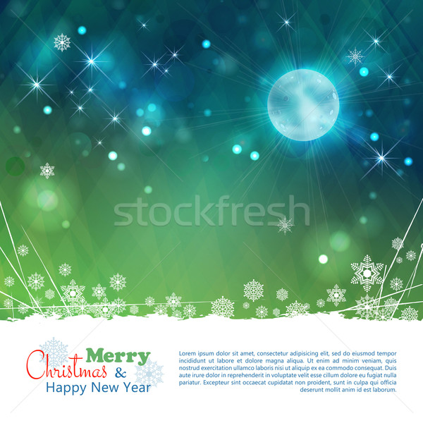 Christmas abstract moon stars vector background Stock photo © kostins