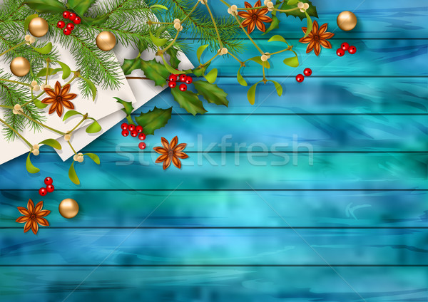 Stock photo: Christmas Vector Top View Background